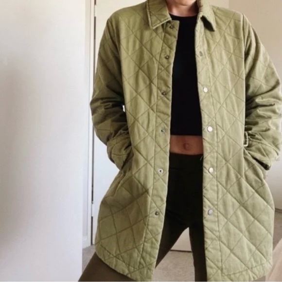 NWT Joie Quilted Barncoat Style Jacket Oversized Cotton Women’s Medium - Picture 2 of 5